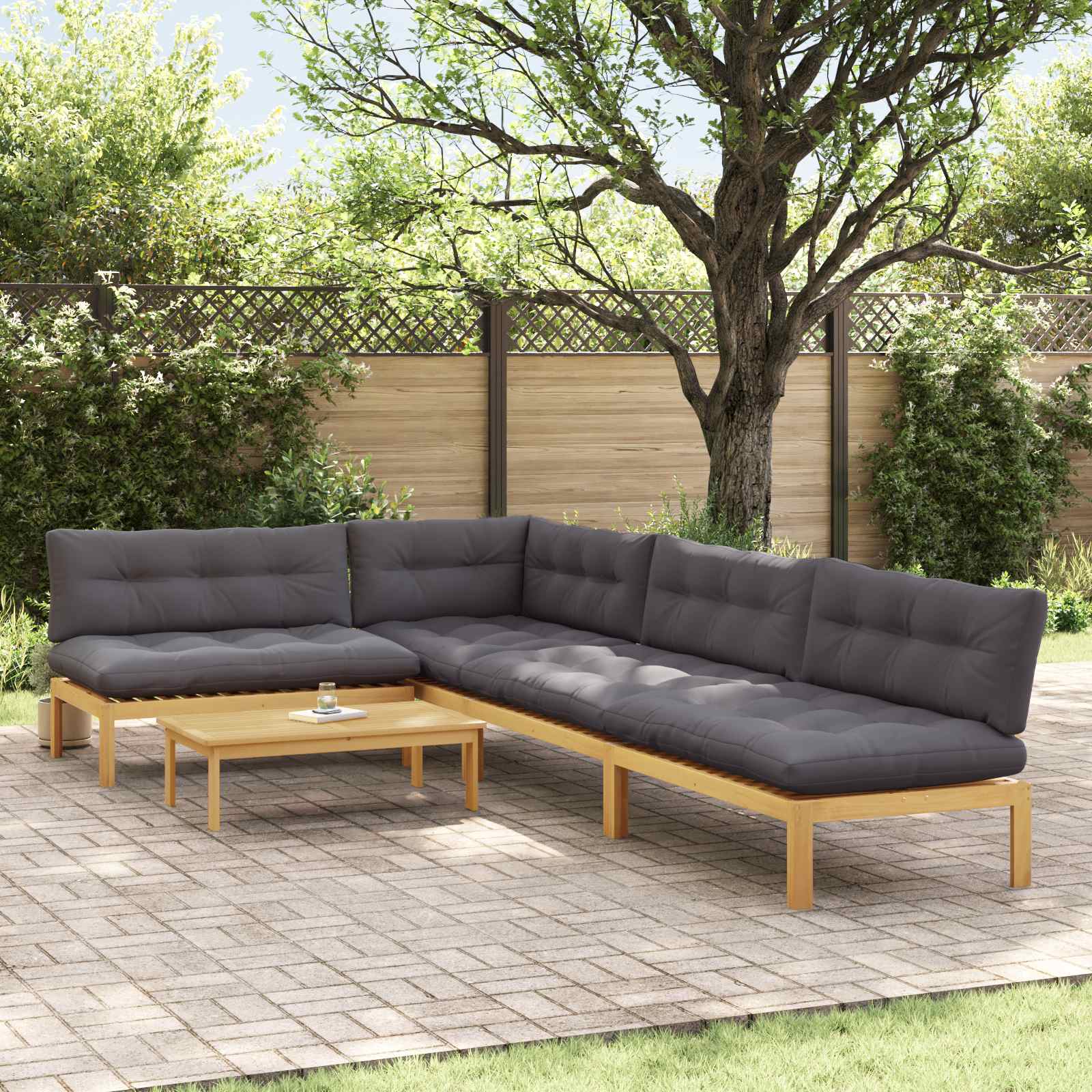 5 Stuk Garden Pallet Sofa Units Massief Acaciahout Licht Bruin