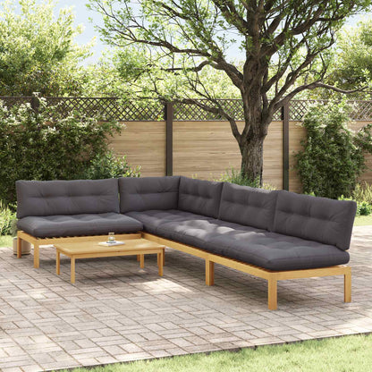 5 Stuk Garden Pallet Sofa Units Massief Acaciahout Licht Bruin