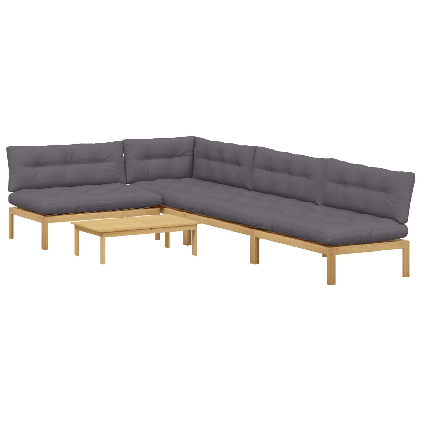 5 Stuk Garden Pallet Sofa Units Massief Acaciahout Licht Bruin
