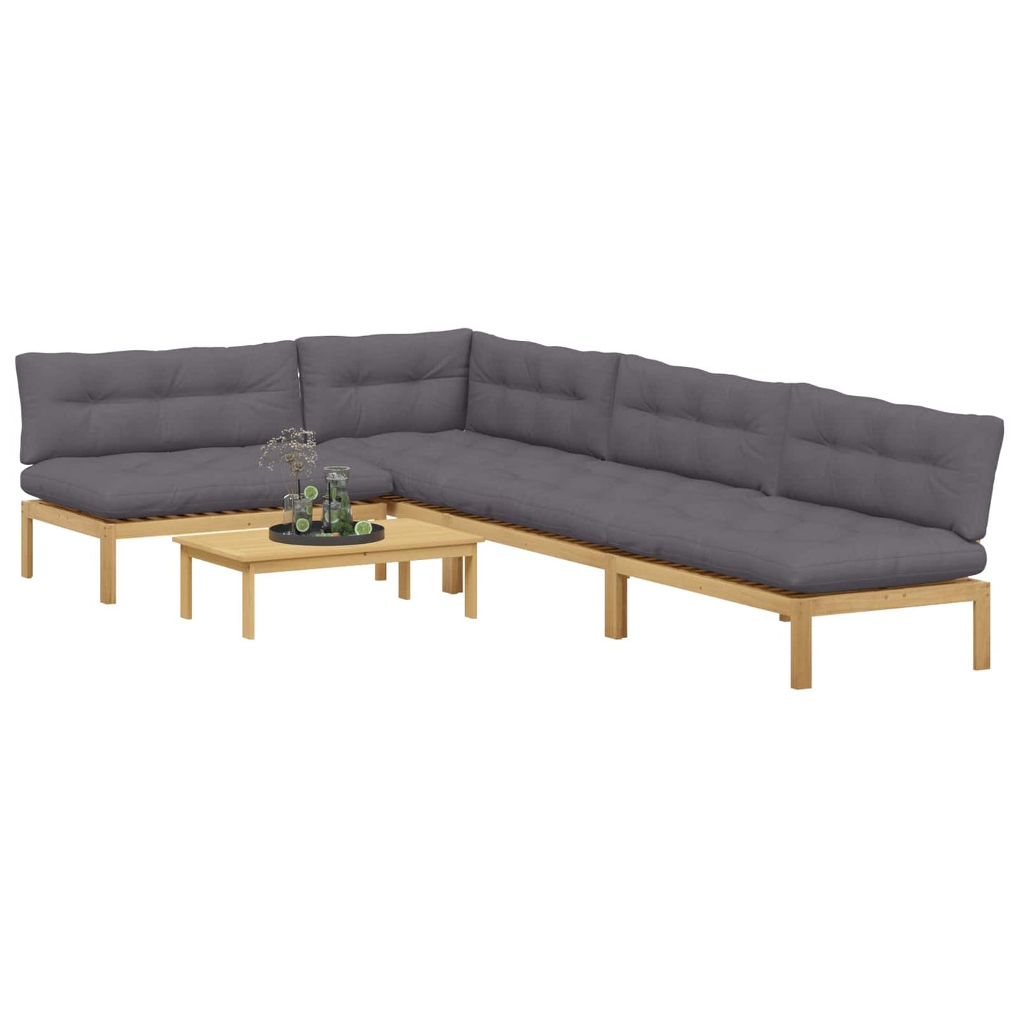 5 Stuk Garden Pallet Sofa Units Massief Acaciahout Licht Bruin