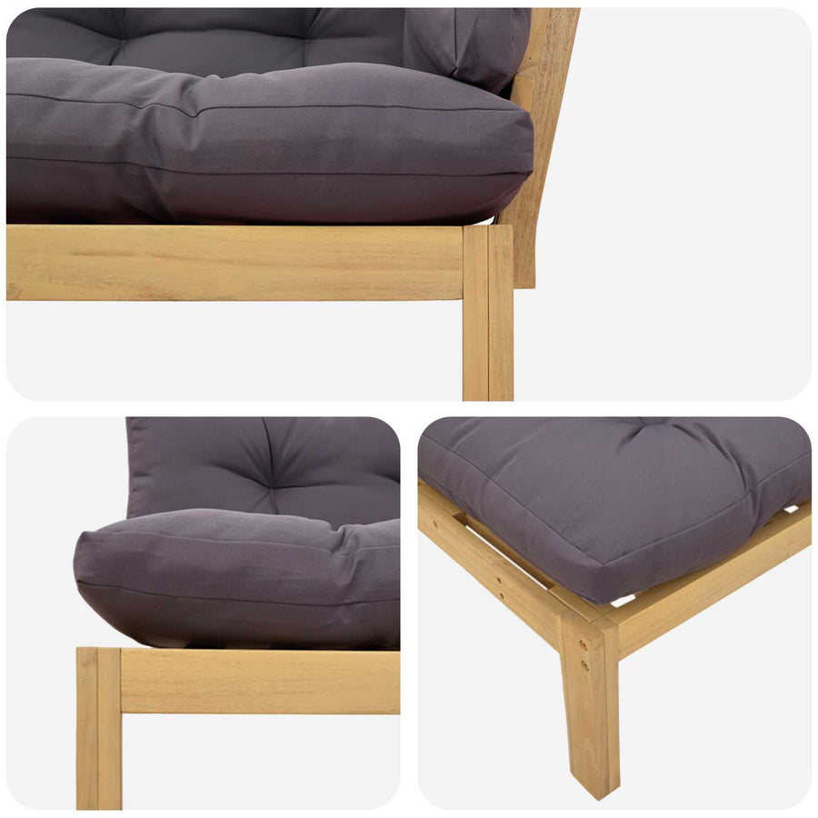 Garden Pallet Sofa Units 2 Stuk Lichtbruin en Donkergrijs