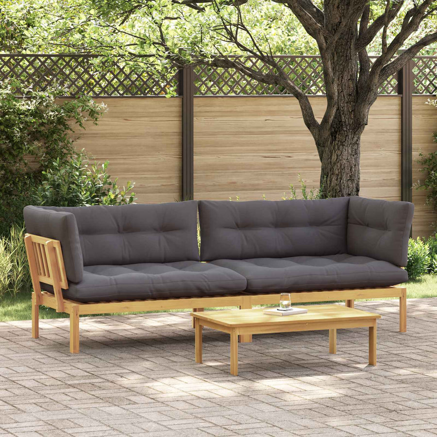 Garden Pallet Sofa Units 2 Stuk Lichtbruin en Donkergrijs