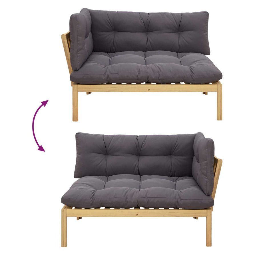 Garden Pallet Sofa Units 2 Stuk Lichtbruin en Donkergrijs