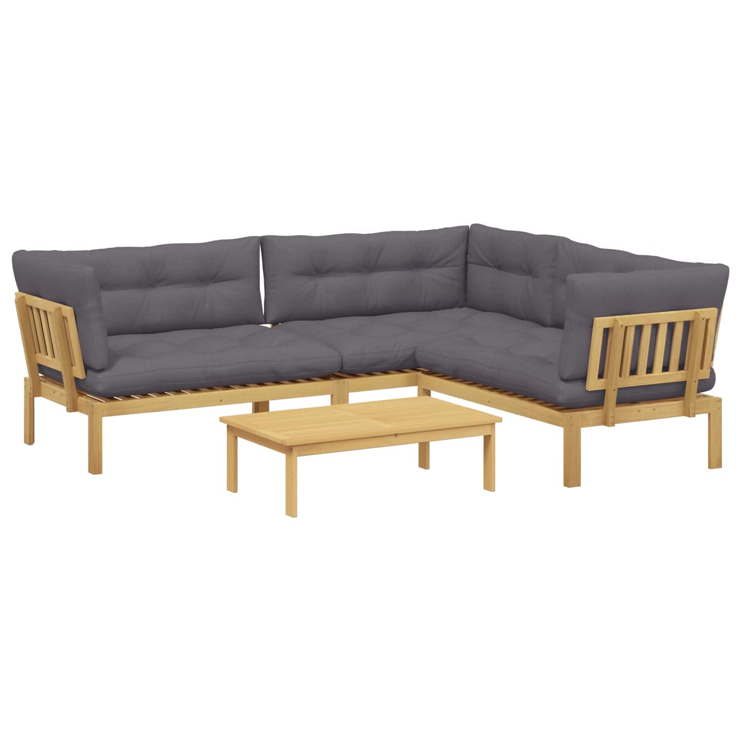 4 Stuk Garden Pallet Sofa Units Massief Acaciahout Licht Bruin