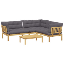 4 Stuk Garden Pallet Sofa Units Massief Acaciahout Licht Bruin