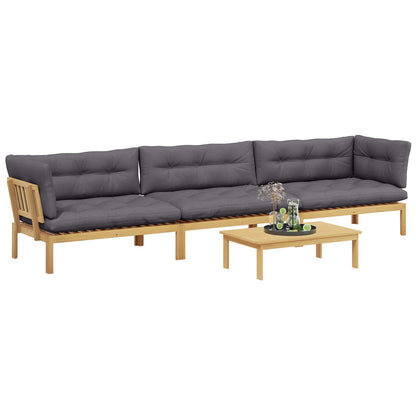 4 Stuk Garden Pallet Sofa Units Massief Acaciahout Licht Bruin