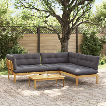 4 Stuk Garden Pallet Sofa Units Massief Acaciahout Licht Bruin