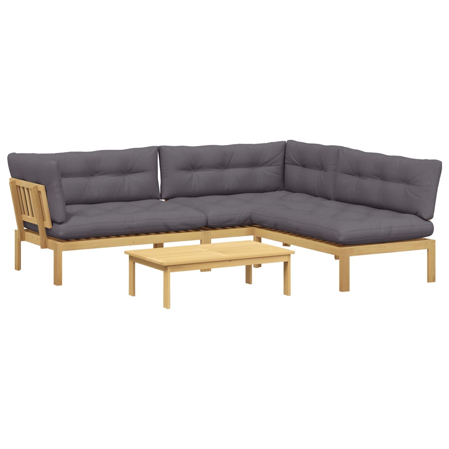 4 Stuk Garden Pallet Sofa Units Massief Acaciahout Licht Bruin