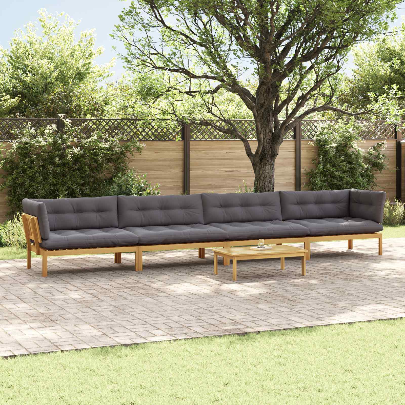 5 Stuk Garden Pallet Sofa Units Massief Acaciahout Licht Bruin