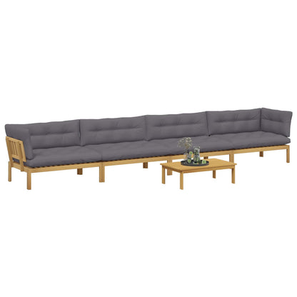 5 Stuk Garden Pallet Sofa Units Massief Acaciahout Licht Bruin