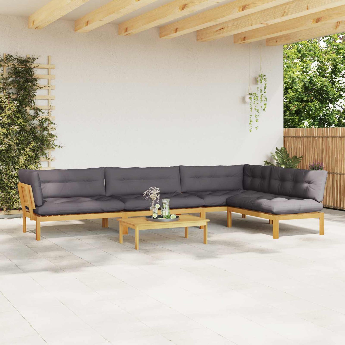 5 Stuk Garden Pallet Sofa Units Massief Acaciahout Licht Bruin