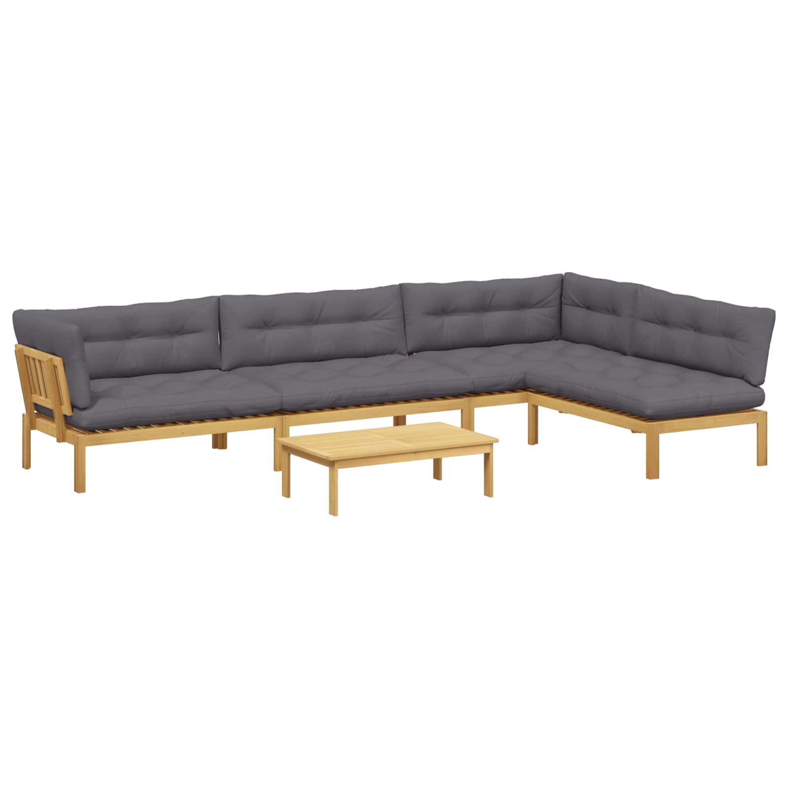 5 Stuk Garden Pallet Sofa Units Massief Acaciahout Licht Bruin