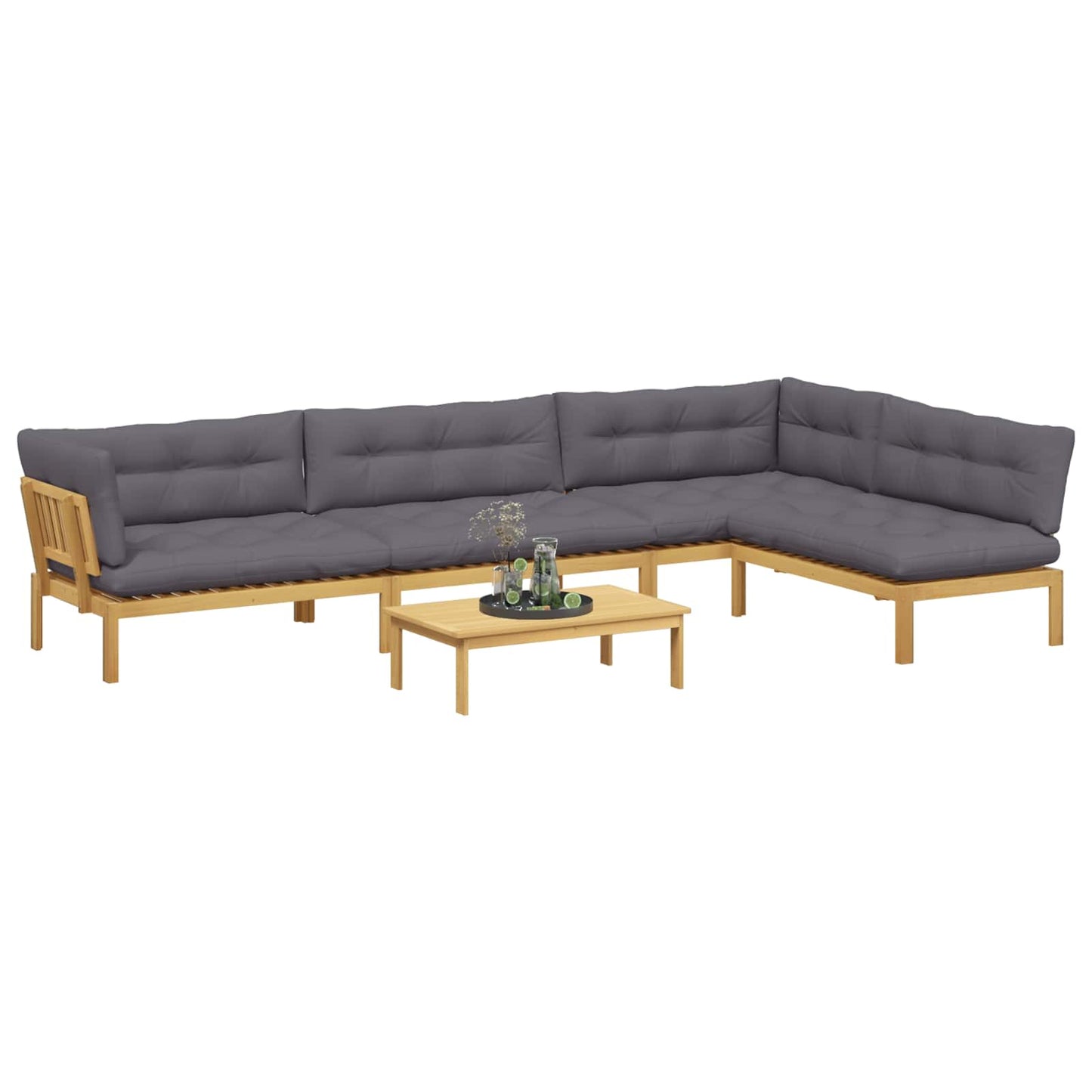 5 Stuk Garden Pallet Sofa Units Massief Acaciahout Licht Bruin