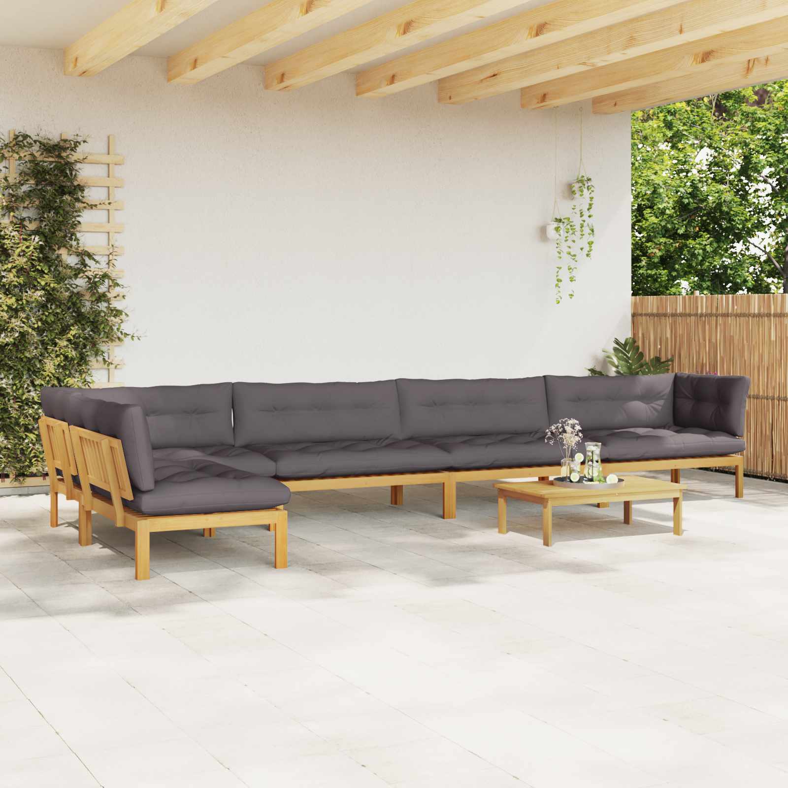 6 Stuk Garden Pallet Sofa Units Massief Acaciahout Licht Bruin