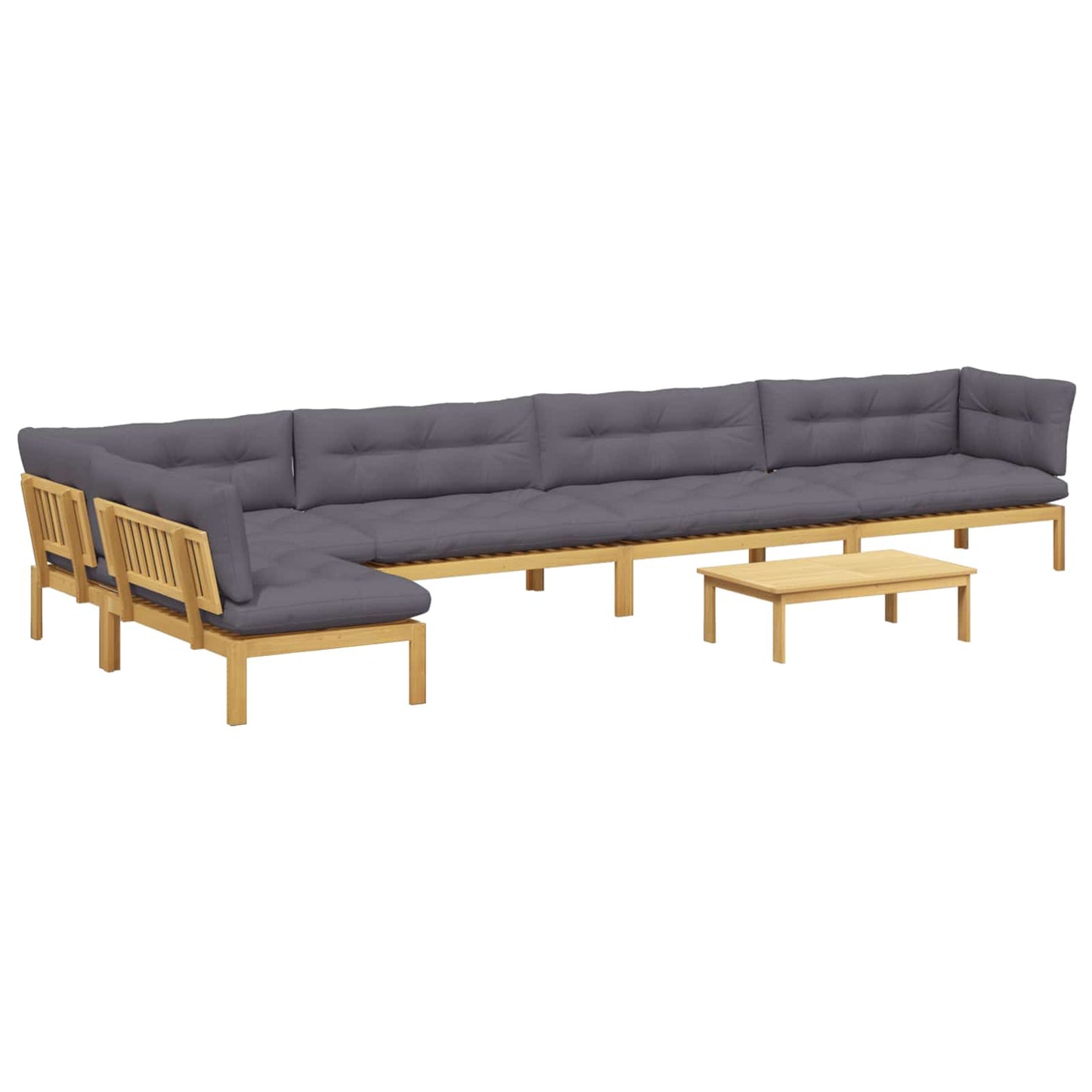 6 Stuk Garden Pallet Sofa Units Massief Acaciahout Licht Bruin