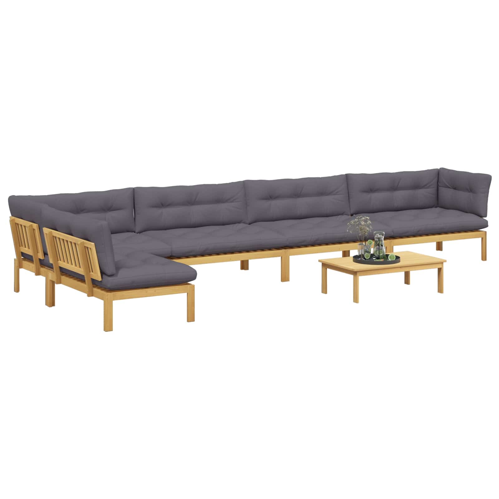 6 Stuk Garden Pallet Sofa Units Massief Acaciahout Licht Bruin