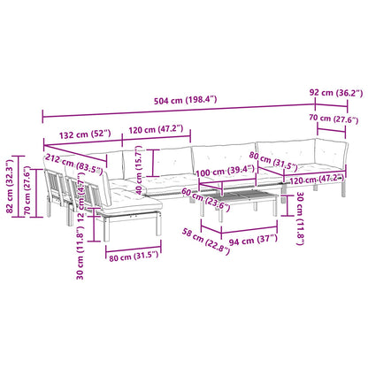 6 Stuk Garden Pallet Sofa Units Massief Acaciahout Licht Bruin