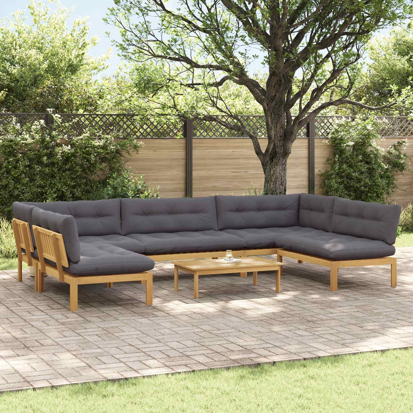 6 Stuk Garden Pallet Sofa Units Massief Acaciahout Licht Bruin