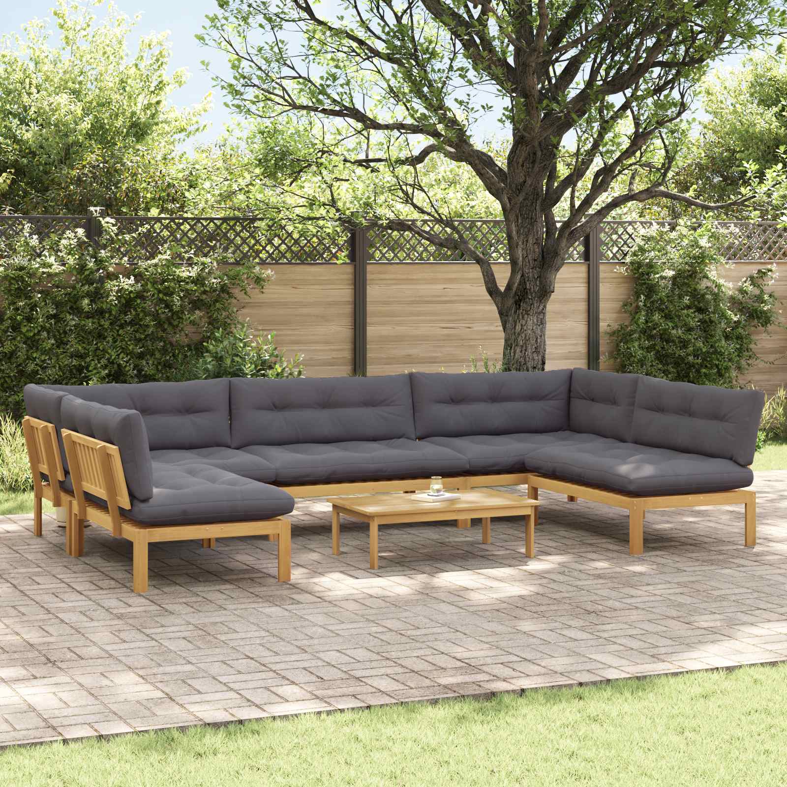 6 Stuk Garden Pallet Sofa Units Massief Acaciahout Licht Bruin