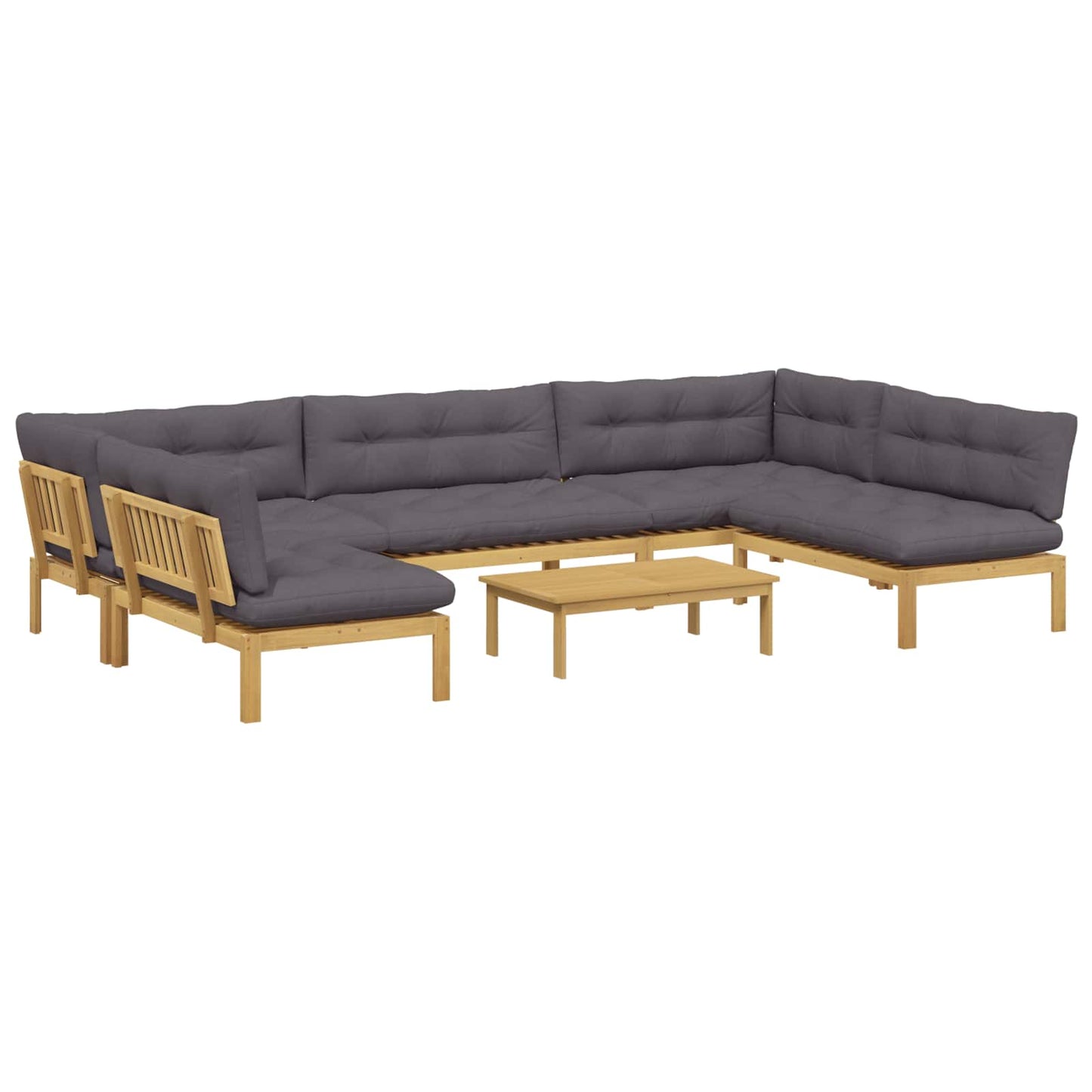 6 Stuk Garden Pallet Sofa Units Massief Acaciahout Licht Bruin