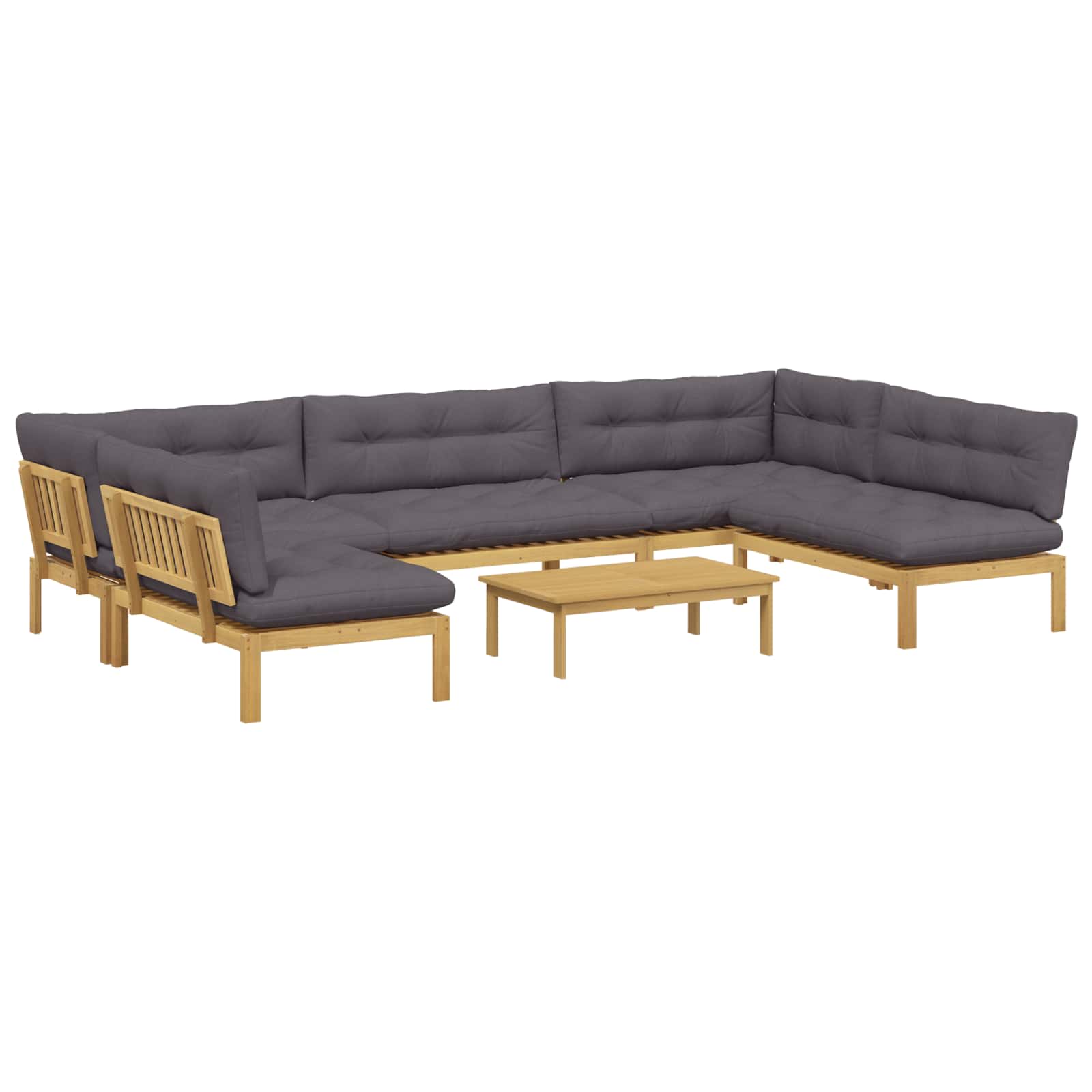 6 Stuk Garden Pallet Sofa Units Massief Acaciahout Licht Bruin