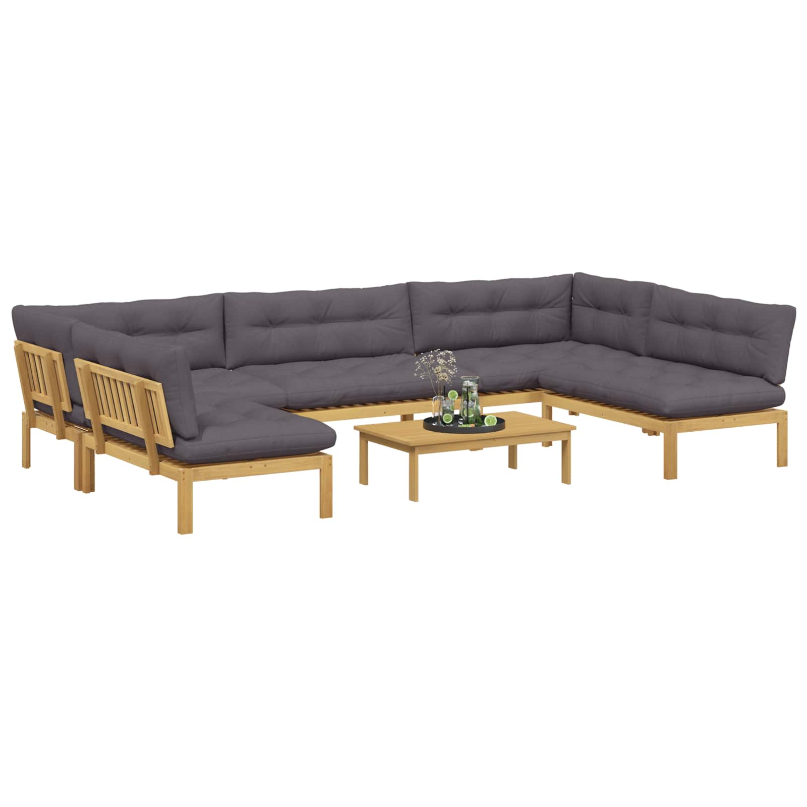 6 Stuk Garden Pallet Sofa Units Massief Acaciahout Licht Bruin
