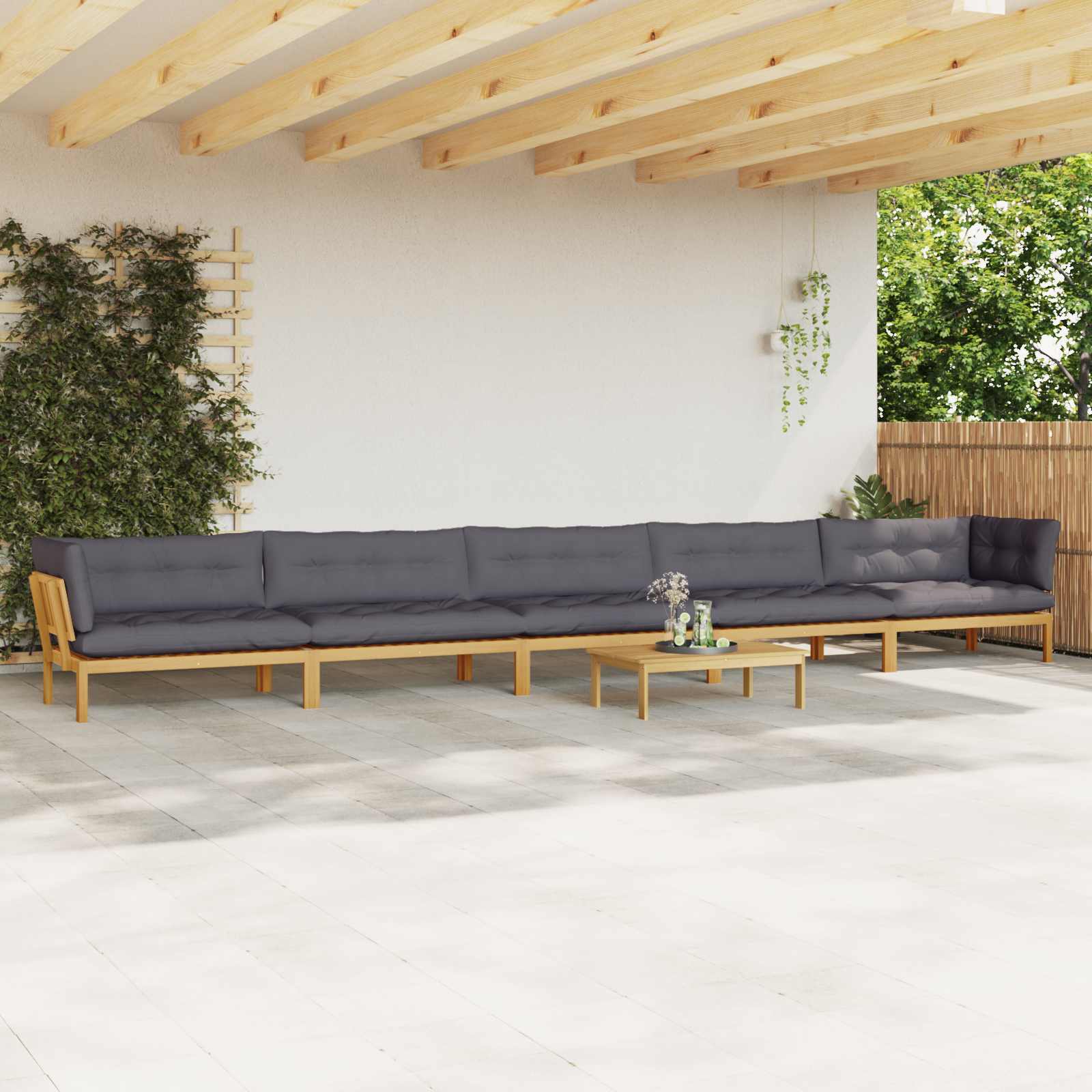6 Stuk Garden Pallet Sofa Units Massief Acaciahout Licht Bruin
