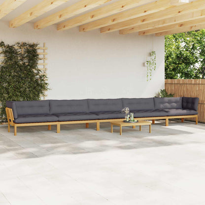 6 Stuk Garden Pallet Sofa Units Massief Acaciahout Licht Bruin