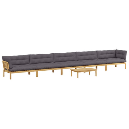6 Stuk Garden Pallet Sofa Units Massief Acaciahout Licht Bruin