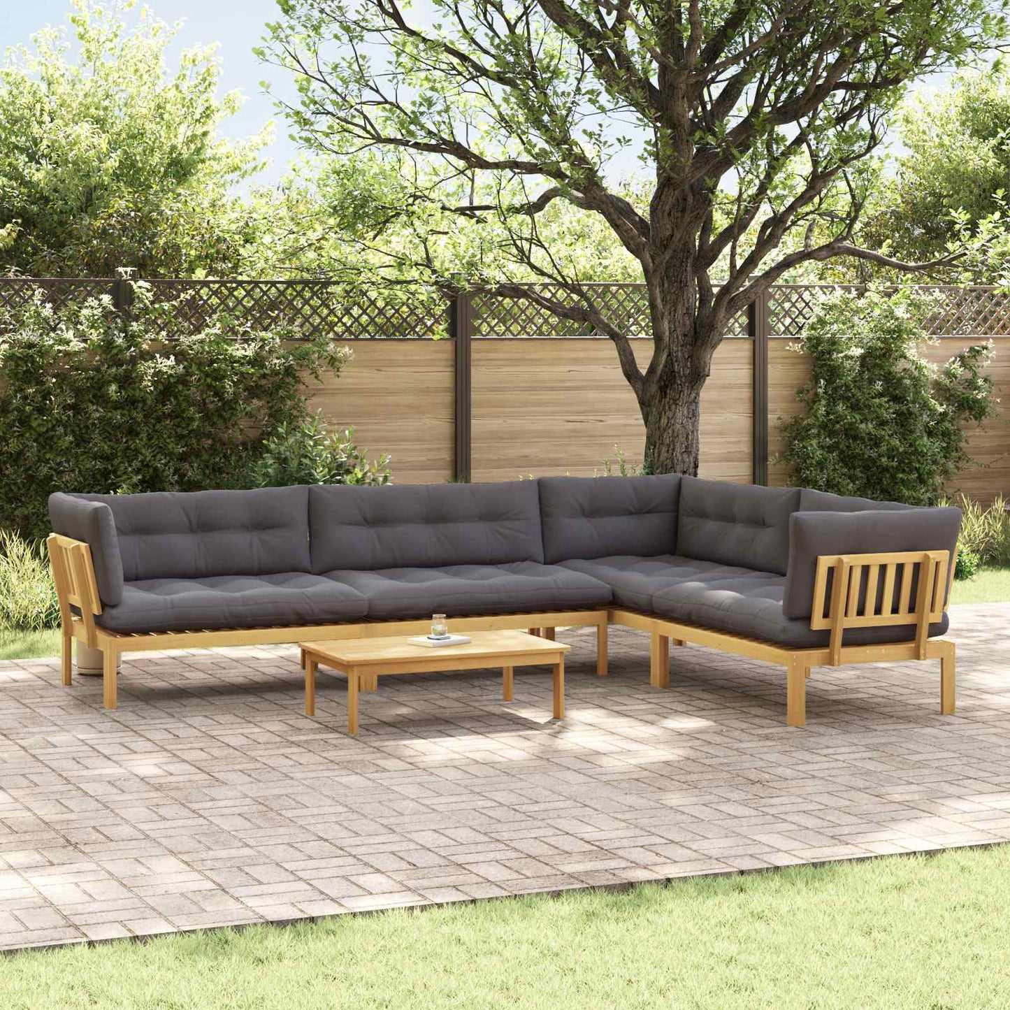 5 Stuk Garden Pallet Sofa Units Massief Acaciahout Licht Bruin