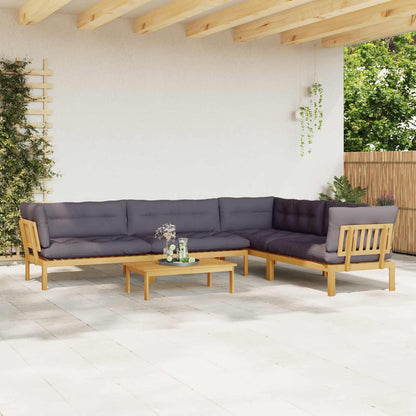 5 Stuk Garden Pallet Sofa Units Massief Acaciahout Licht Bruin