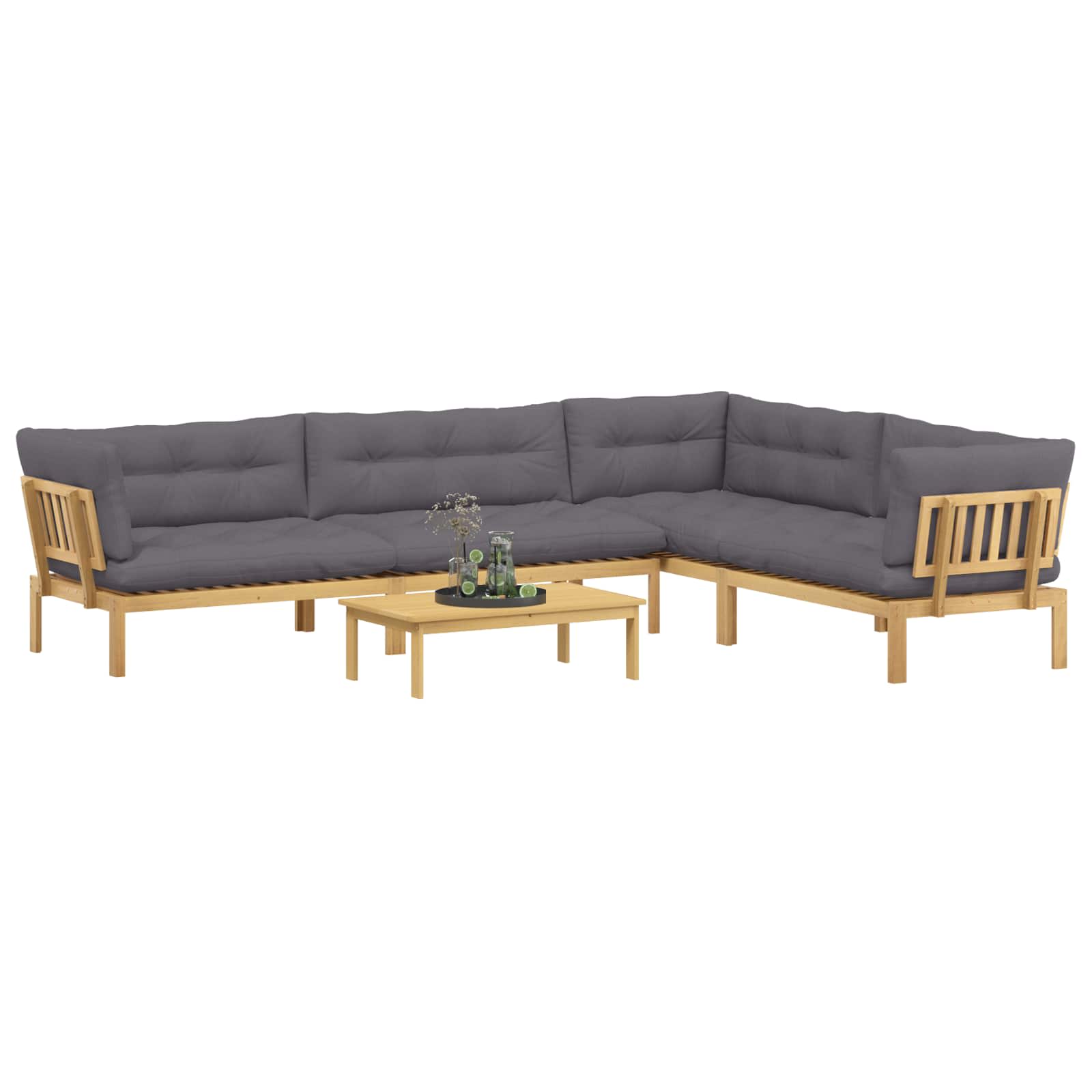 5 Stuk Garden Pallet Sofa Units Massief Acaciahout Licht Bruin