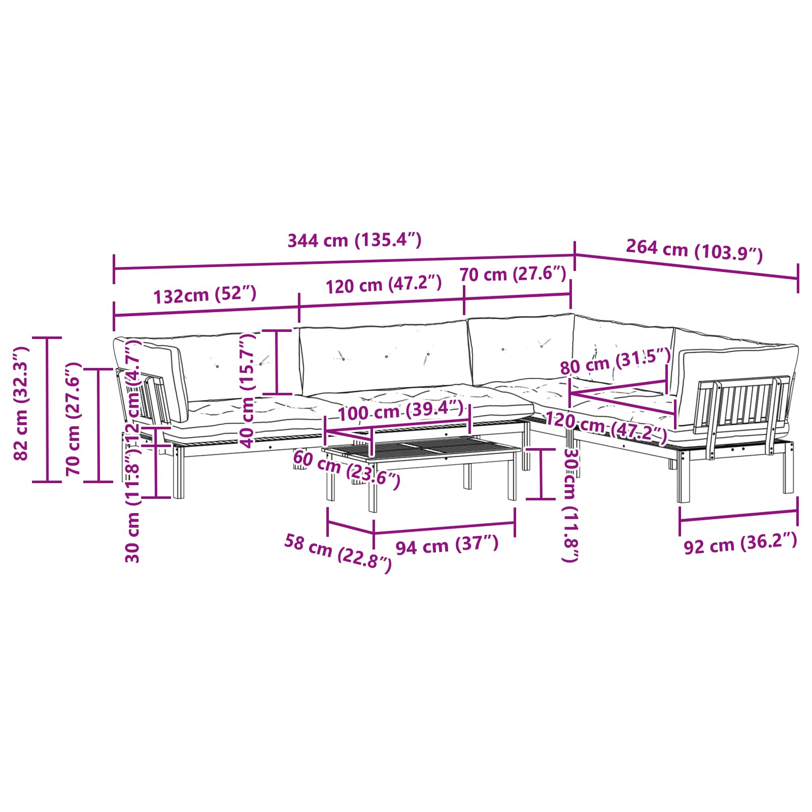 5 Stuk Garden Pallet Sofa Units Massief Acaciahout Licht Bruin