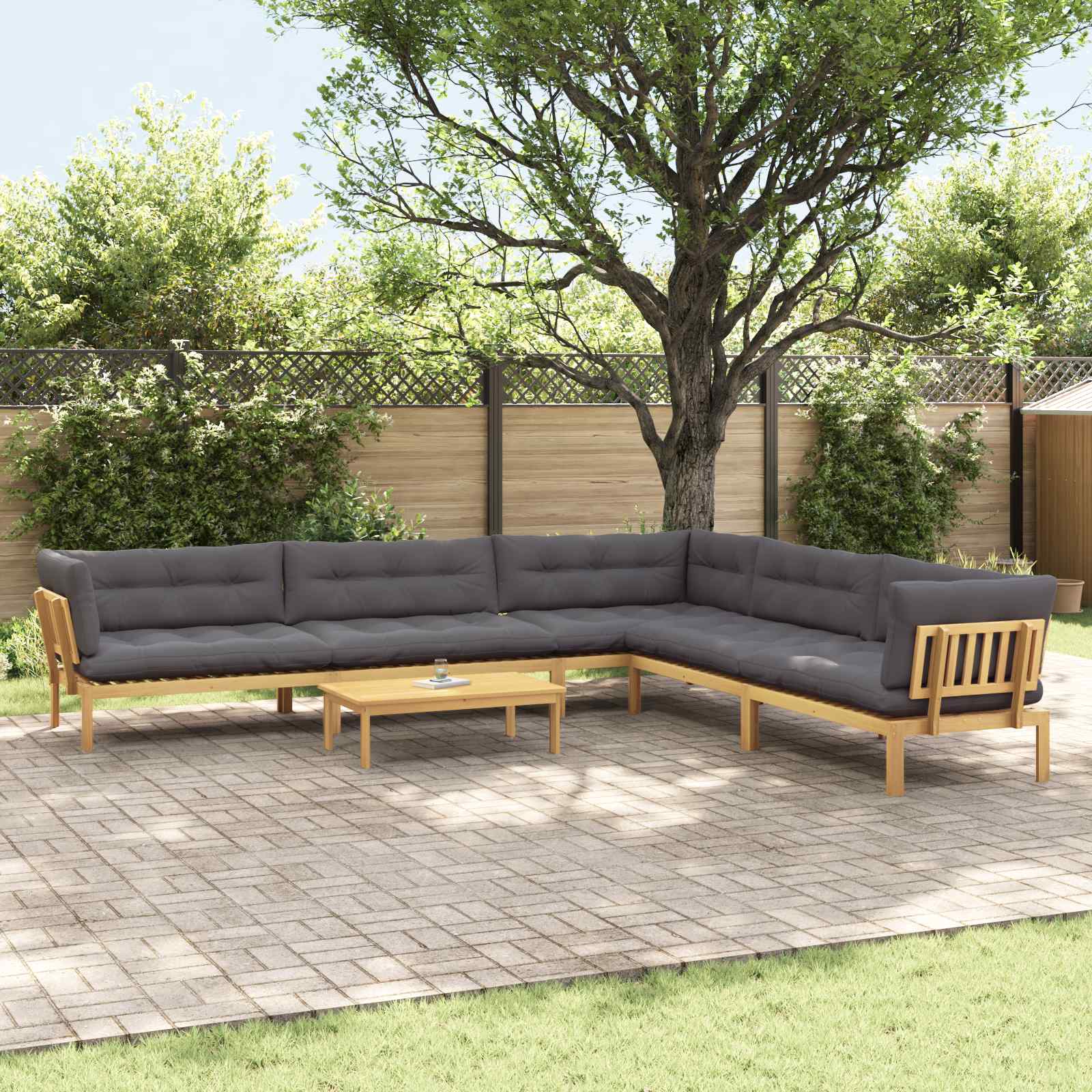 6 Stuk Garden Pallet Sofa Units Massief Acaciahout Licht Bruin