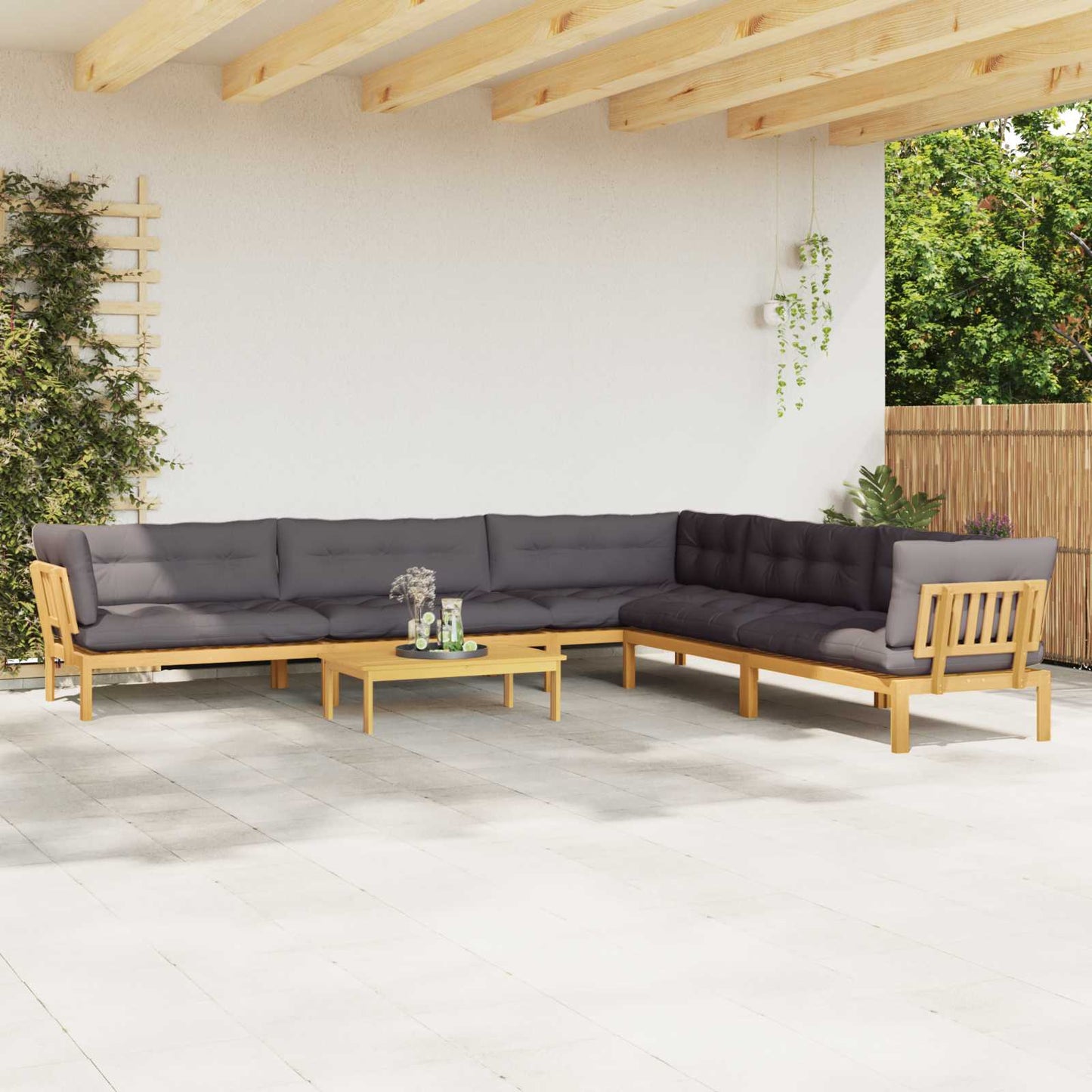 6 Stuk Garden Pallet Sofa Units Massief Acaciahout Licht Bruin