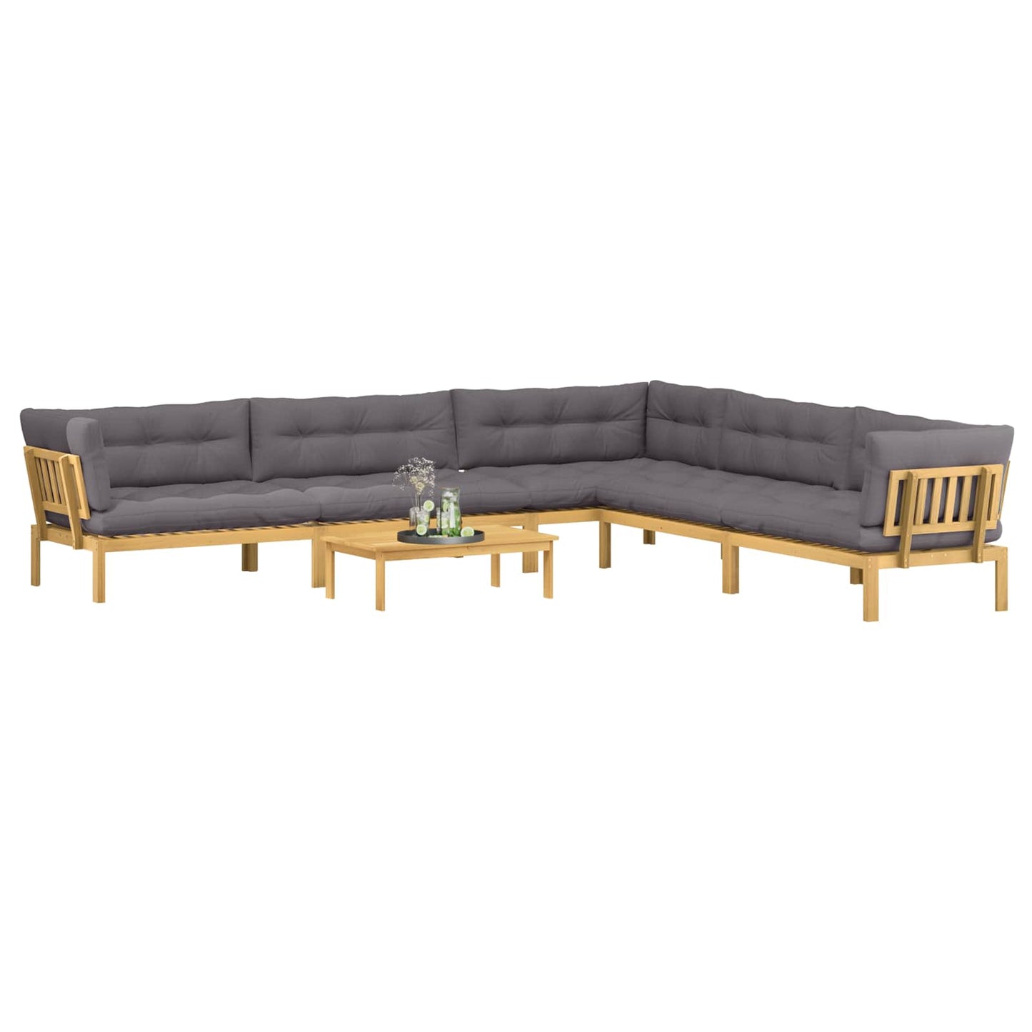6 Stuk Garden Pallet Sofa Units Massief Acaciahout Licht Bruin