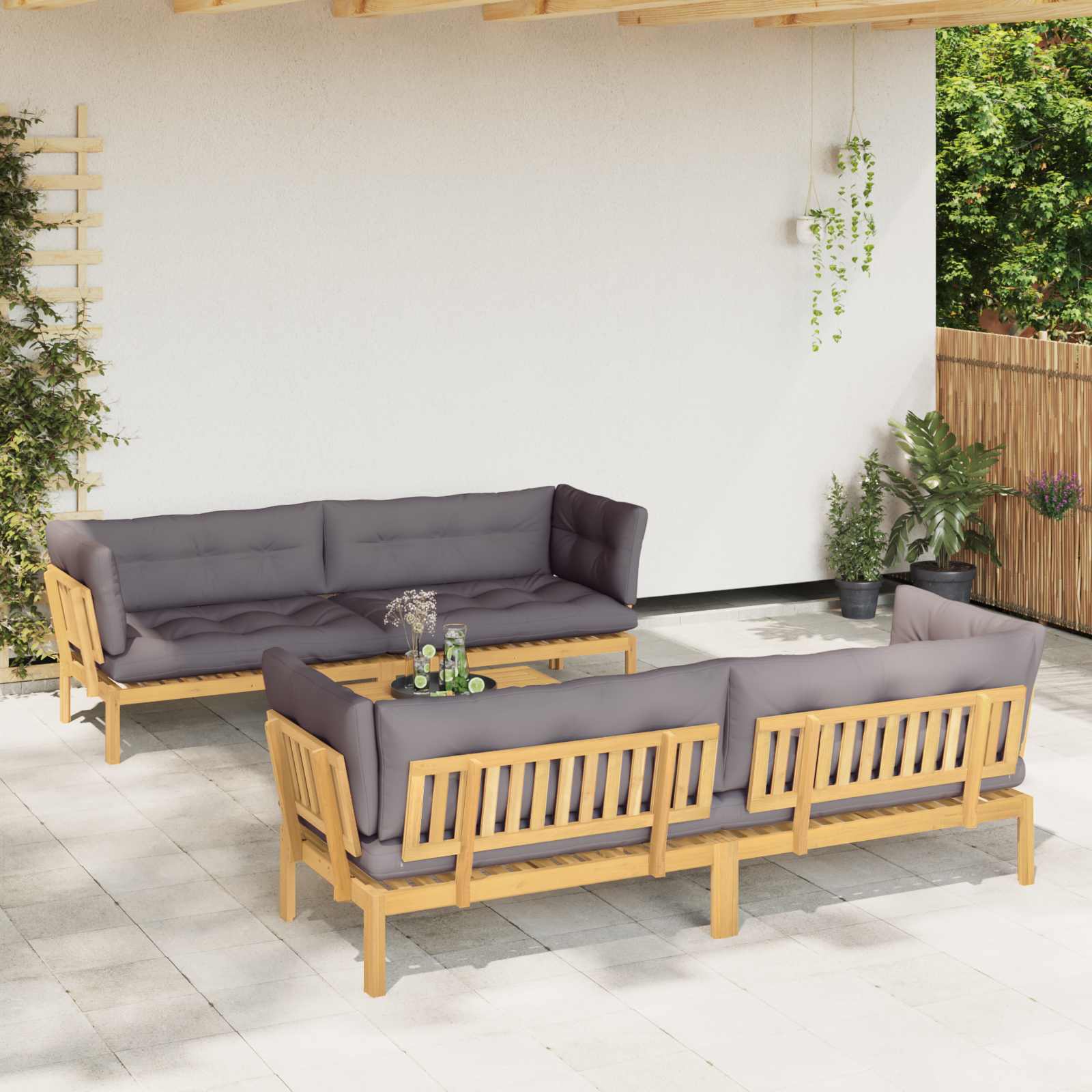 5 Stuk Garden Pallet Sofa Units Massief Acaciahout Licht Bruin