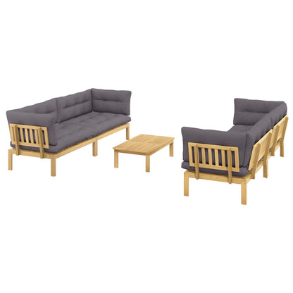 5 Stuk Garden Pallet Sofa Units Massief Acaciahout Licht Bruin
