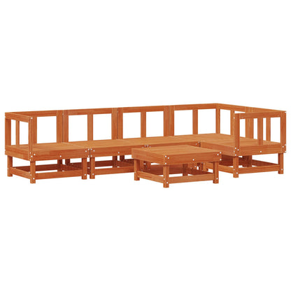 Tuin loungeset 6 pcs Waskleur Bruin Massief grenenhout