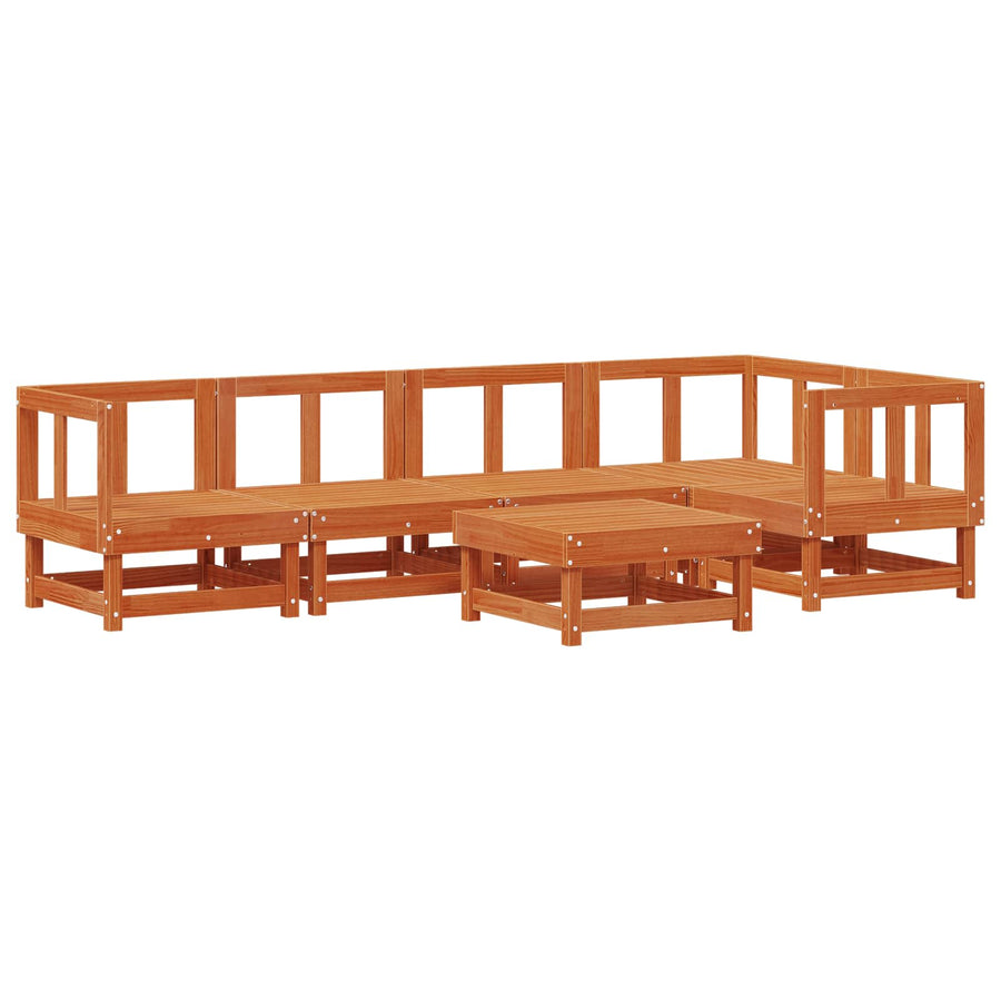 Tuin loungeset 6 pcs Waskleur Bruin Massief grenenhout