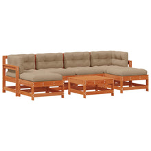 Tuin loungeset 7 pcs Wasbruin Massief grenenhout