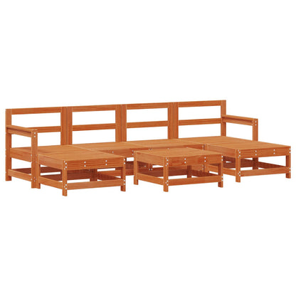 Tuin loungeset 7 pcs Wasbruin Massief grenenhout