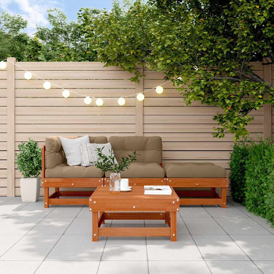 Tuin loungeset 4 pcs Wasbruin Massief grenenhout