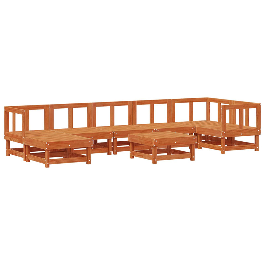 Tuin loungeset 8 pcs Wasbruin Massief grenenhout