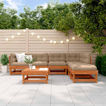 Tuin loungeset 7 pcs Wasbruin Massief grenenhout