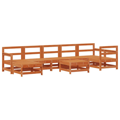 Tuin loungeset 8 pcs Wasbruin Massief grenenhout