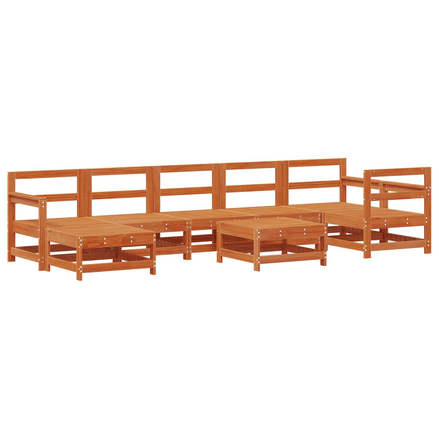 Tuin loungeset 8 pcs Wasbruin Massief grenenhout