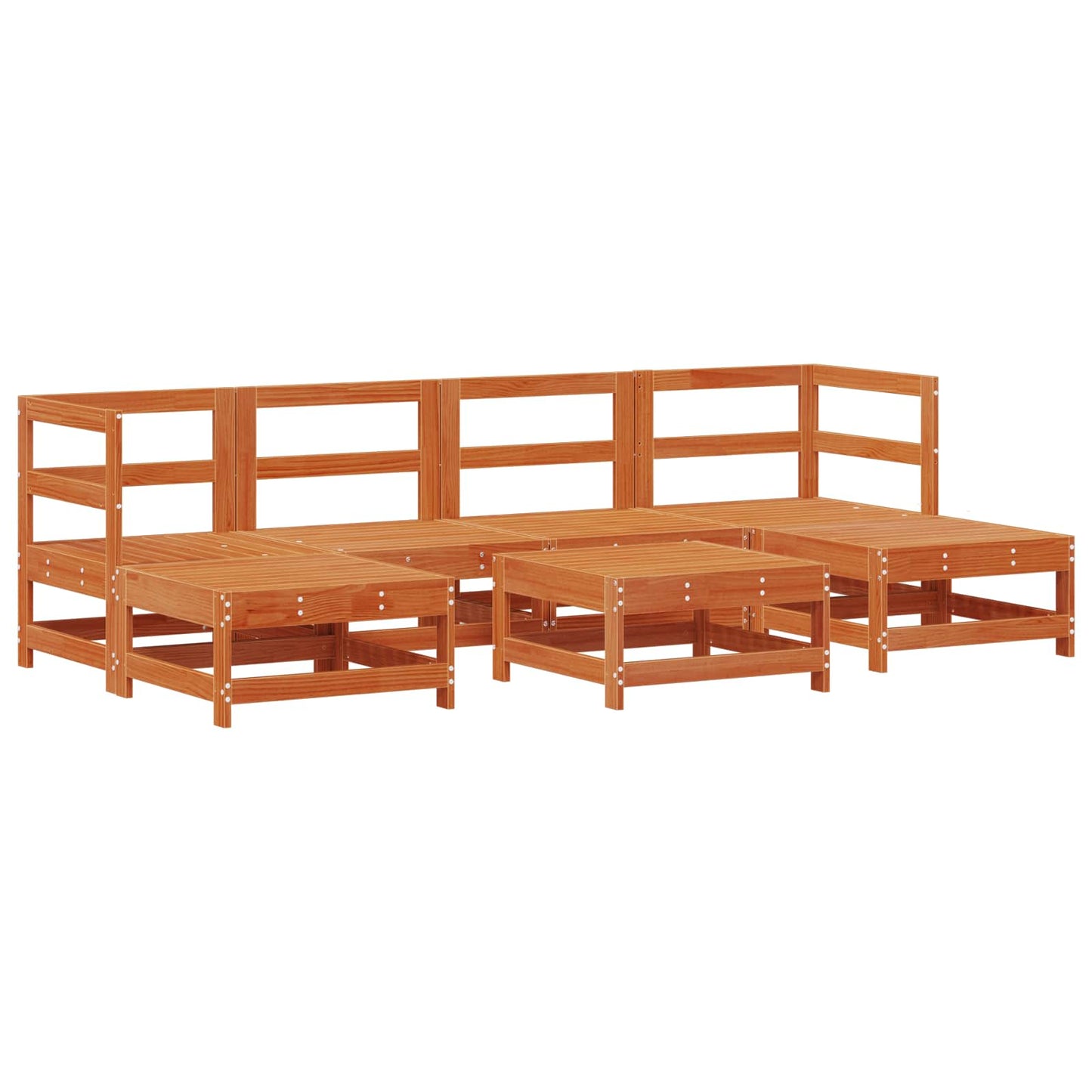 Tuin loungeset 7 pcs Waskleur Bruin Massief grenenhout
