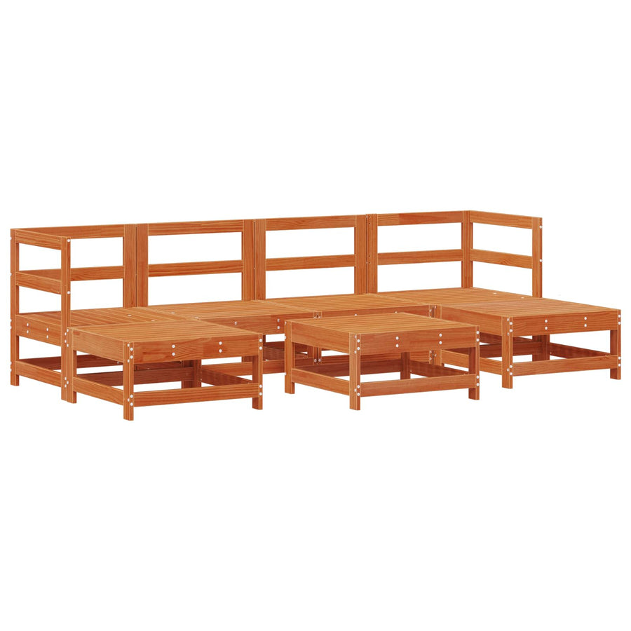 Tuin loungeset 7 pcs Waskleur Bruin Massief grenenhout