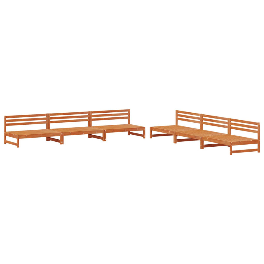 Tuin loungeset 6 pcs Wasbruin Massief grenenhout